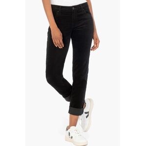 Kut from the Kloth Catherine Stretch Corduroy Boyfriend Pants Black Size 6P
